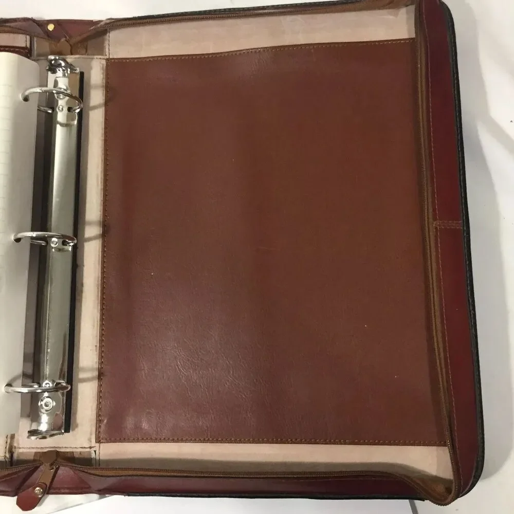 Vintage Stebco Briefcase Attache Vegan Pebbled Leather Retractable Handle Binder
